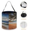YTLKGFP Halloween Baskets Coconut Palm Tree Sandy Beach Printed Candy Bucket Halloween Trick Or Treat Bag Portable Candy Bag Goodie Bags for Party Favor view 4