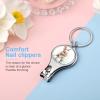 Cute Little Baby Easter Bunny Nail Clippers Toenail Clipper Cutters Easter Eggs with Diamonds and Pearls Professional Nail Trimmer Nail Cuticle Cutter for Women Men view 4