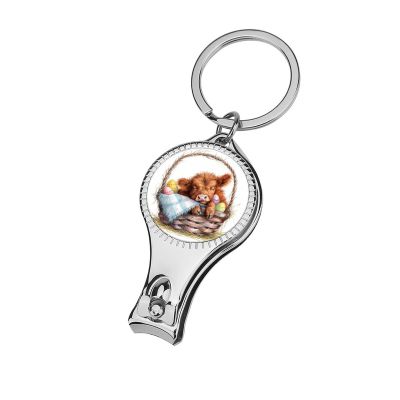 A Highland Cow Baby Sleeping Inside an Easter Basket Nail Clippers Toenail Clipper Cutters Easter Eggs Professional Nail Trimmer Nail Cuticle Cutter for Women Men