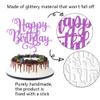 Sleyberoy Glitter Happy Birthday Cake Topper-Handmade Happy Birthday Cake DecorAnniversary/Birthday PartyPhoto Booth Props Decoratio (purple) view 3