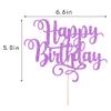 Sleyberoy Glitter Happy Birthday Cake Topper-Handmade Happy Birthday Cake DecorAnniversary/Birthday PartyPhoto Booth Props Decoratio (purple) view 4