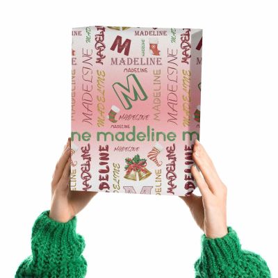 HALOCASHING Personalized Wrap Paper Customized Christmas Wrapping Paper Roll for Best Friend Girlfriend Customizable Wrapper to Anniversary Birthday