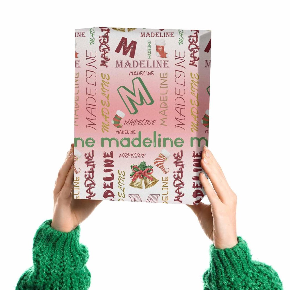 HALOCASHING Personalized Wrap Paper Customized Christmas Wrapping Paper Roll for Best Friend Girlfriend Customizable Wrapper to Anniversary Birthday