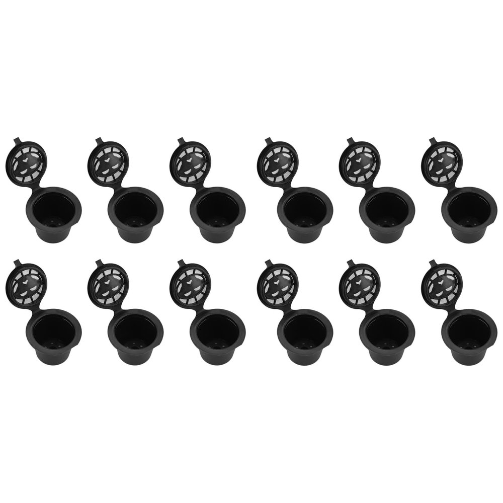 12 Pcs Pod Cafe Save Reusable Coffee Filters, Refillable Coffee Pod Capsules with Lid, Coffee Capsule Filters Baskets Replacement