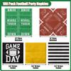 100pcs Football Napkins Disposable Football Paper Luncheon Napkins Set for Football Party Decorations Football Game Day Event Birthday Party Supplies, 5 Designs Football Napkins view 2