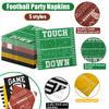 100pcs Football Napkins Disposable Football Paper Luncheon Napkins Set for Football Party Decorations Football Game Day Event Birthday Party Supplies, 5 Designs Football Napkins view 3