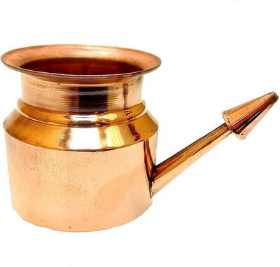 Pure Copper Jal Neti Pot for Puja, Religious Purpose, Gifting, Festival (Pack of 1) 250Ml