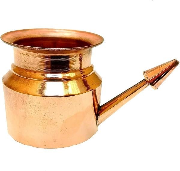 Pure Copper Jal Neti Pot for Puja, Religious Purpose, Gifting, Festival (Pack of 1) 250Ml