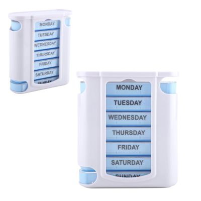 2PCS Pill Organizer, 28 Grid 7 Layers Travel Pill Organizer Medicine Storage Box 7 Day Pill Organizer for Medicine Vitamin Fish Oil