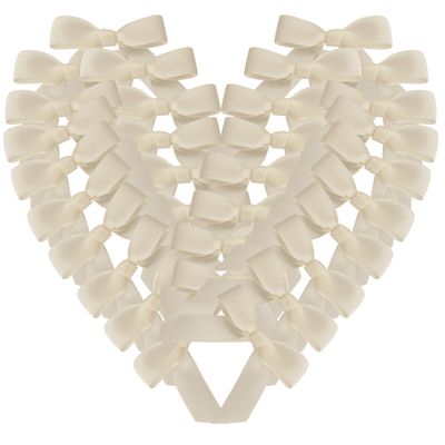 Micomon 50pcs 1-1/2" Mini Satin Ribbon Bows Without Twist Ties for Crafts Gift Wrapping Packing Christmas Decoration (1.5"-Ivory)