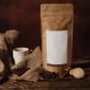 35 Ounce 100 Pieces Coffee Bags with Ziplock - High Barrier Natural Kraft Paper Stand up Coffee Pouches with Air Release/One Way Degassing Valve & Reusable Zipper (100, 35oz/2.2lb/1kg) view 4