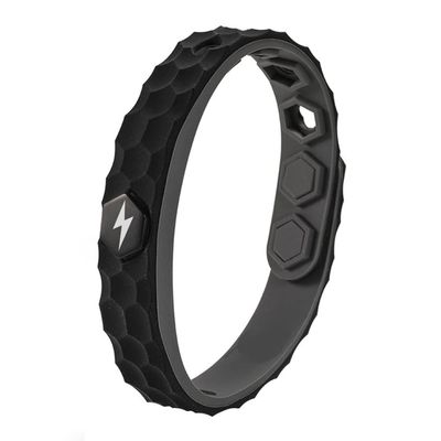 JTLB Anti Static Wristband Silicone Bracelet Static Balance Anion Hexagonal Bracelet for Men Women (Black bracelet light black buckle)
