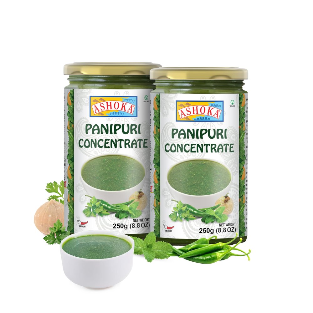 Ashoka Indian Dipping Chutney | Panipuri Concentrate | Made with Premium Indian Spices | Vegan | Kosher | Original Indian Cuisine Since 1932 | Great for BBQs, Wings, and Salads | Pack of 2