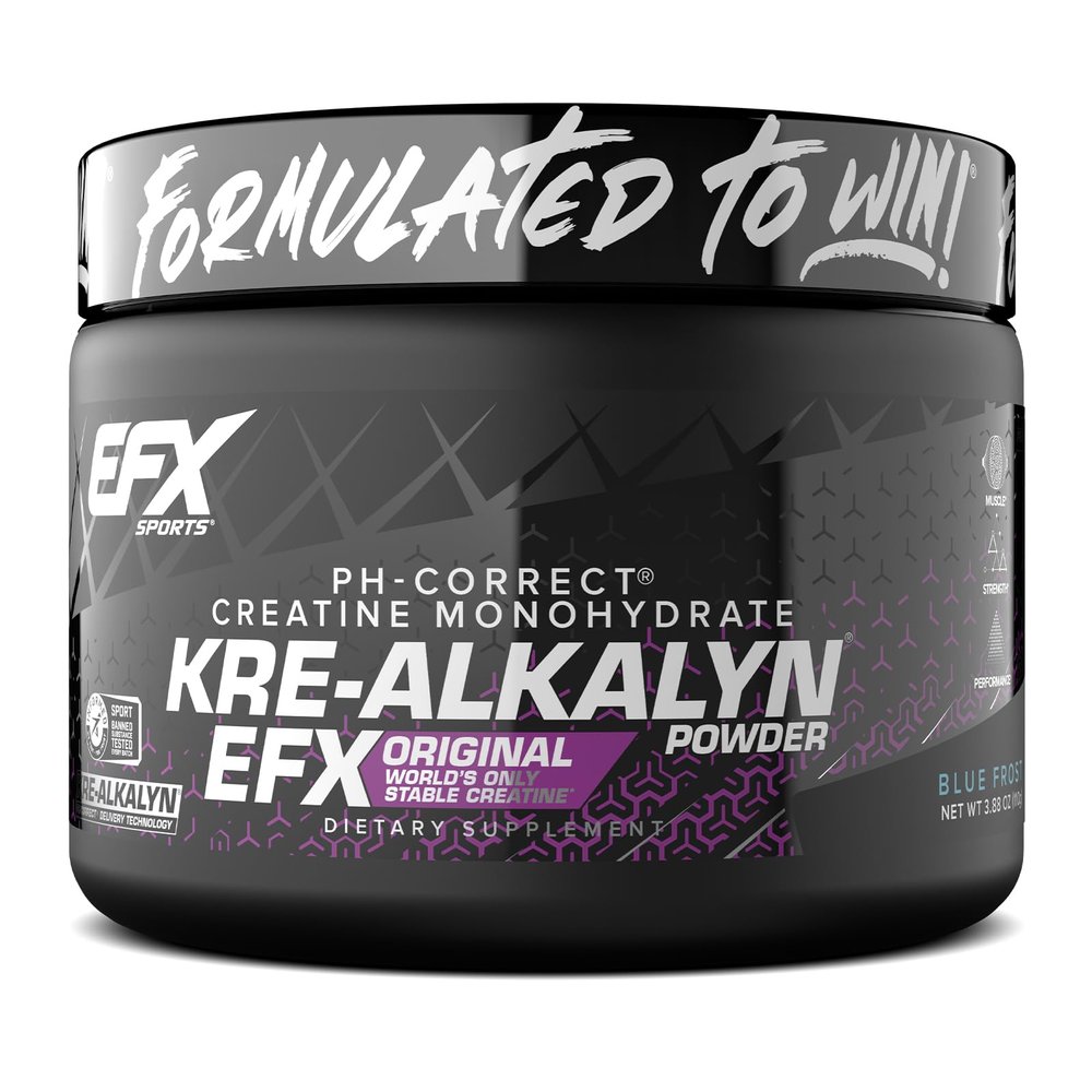 EFX Sports Kre-Alkalyn EFX Powder | pH Correct Creatine Monohydrate Powder Supplement | Strength, Muscle Growth & Performance | 55 Servings (Blue Frost)