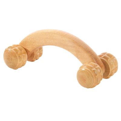 Hoement Wooden Massage Roller Handheld Back Massager for Yoga Home Use