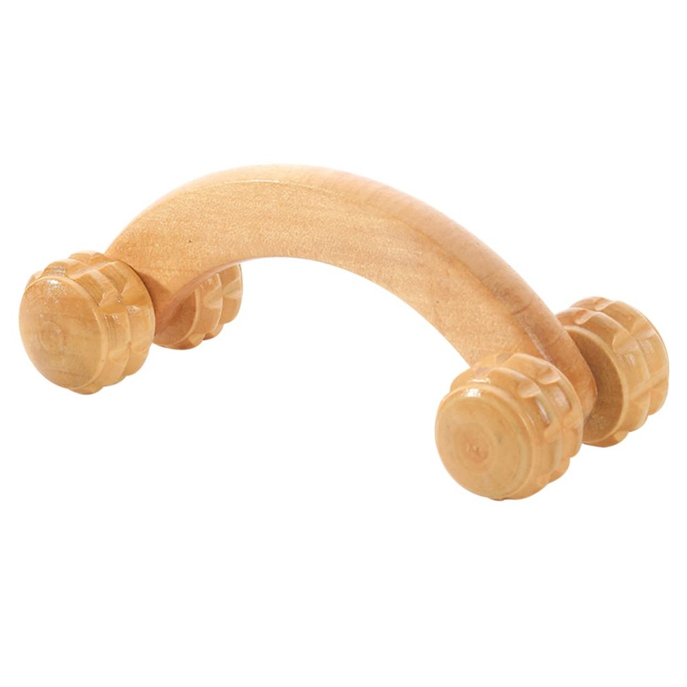 Hoement Wooden Massage Roller Handheld Back Massager for Yoga Home Use