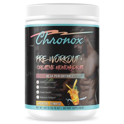 Creatine Monohydrate Powder with Tropical Sunrise Flavor - Premium Pre-Workout for Men & Women to Boost Energy & Stamina - Mass Gainer supplement for Strength, Focus, Recovery & Active Training