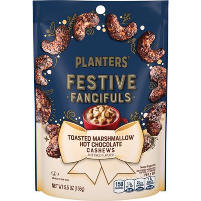 PLANTERS Toasted Marshmallow Hot Chocolate Cashews, 5.5 oz Bag, Limited Edition Crunchy Cashews, Sweet Snack