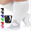 Mojo Compression Socks for Women and Men 20-30mmHg Plus Size - Extra Wide Calf Opaque Compression Stockings for Nursing, Lymphedema, Varicose Veins Circulation - White, 7X-Large - A601 view 1