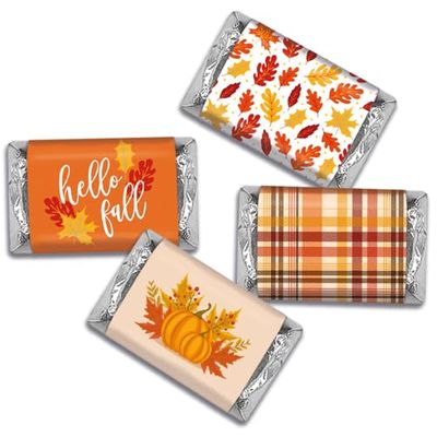 34 Pcs Thanksgiving Fall Candy Party Favors Miniatures Chocolate - No Assembly Required - Hello Fall Leaves