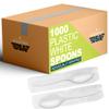 1000 Individually Wrapped Plastic Spoons | Bulk Individual Wrapped Disposable White Medium Weight Spoon | Packaged Plasticware Silverware Cutlery Utensils To Go Prepackaged For Take-Out Party Supplies view 1