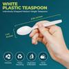 1000 Individually Wrapped Plastic Spoons | Bulk Individual Wrapped Disposable White Medium Weight Spoon | Packaged Plasticware Silverware Cutlery Utensils To Go Prepackaged For Take-Out Party Supplies view 2