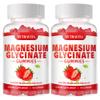 Magnesium Glycinate Gummies 1000mg with L-Threonate,Chelated Magnesium Potassium Complex Supplement with VitD, B6, CoQ10, Calcium,Supports for Memory, Calm, Mood - 180 Gummies Strawberry view 1