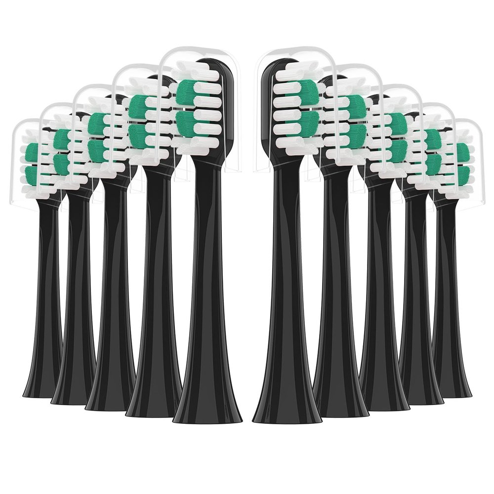 CILGEWH Replacement Toothbrush Heads 10 Pack for AquaSonic icon Electric Toothbrush,Black