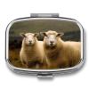 First Aid Kit - Ockable Medication Storage Box, Two White Sheep Printed Cute and Lightweight Pill Box Household Daily Medicine Cabinet view 1