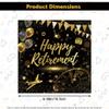 20 Pack Happy Retirement Napkins Black Gold Retirement Party Decorations Disposable Dinner Paper Napkins Farewell Cocktail Napkins for Women Men Retirement Party Supplies,6.5 * 6.5inch Folded view 2