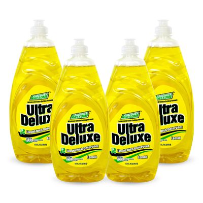 La's Totally Awesome Dish Soap Liquid  Lemon Scent (30 fl oz, Pack of 4)  Grease-Fighting Dishwashing Liquid from Awesome Cleaner Brand