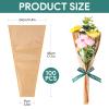 100pcs Flower Wrapping Paper Bouquet, Clear Flower Bouquet Wrapping Paper Flower Bags Kraft Bouquet Holder Flower Bar Supplies, Wrapping Sleeves for Thanksgiving Wedding Birthday Gift 9.4x3.5x17.7 Inch view 2