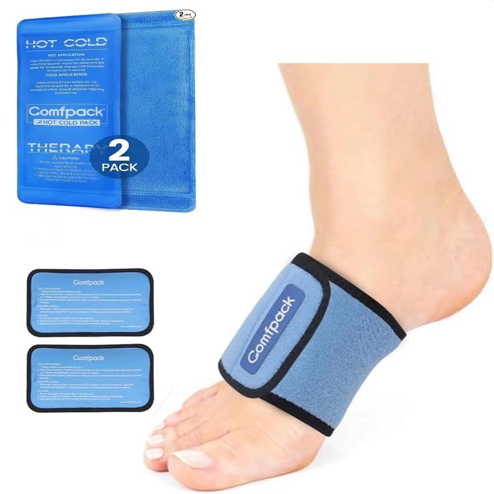 Comfpack Cold Therapy Wrap with 2 Packs for Pain Relief & Ice Packs for Injuries Reusable, 2 Packs Flexible & Soft Gel Ice Packs