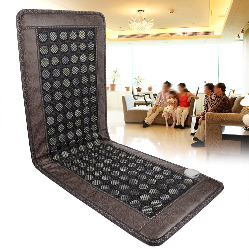 Far Infrared Heating Pad, 20" x 59" Natural Jades Heating Pad 100W Far Infrared Stone Heated Pad Jade Heating Therapy Mat for Back Neck Shoulder Fast Pain Relief Use for Home Office