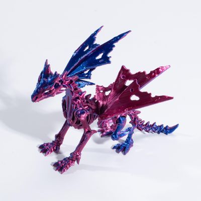 3D Printed Pterodactyl, Detachable Dragon, Movable Pterodactyl Toys,, Adults Fidget Toys for Autism ADHD (Blue Purple)