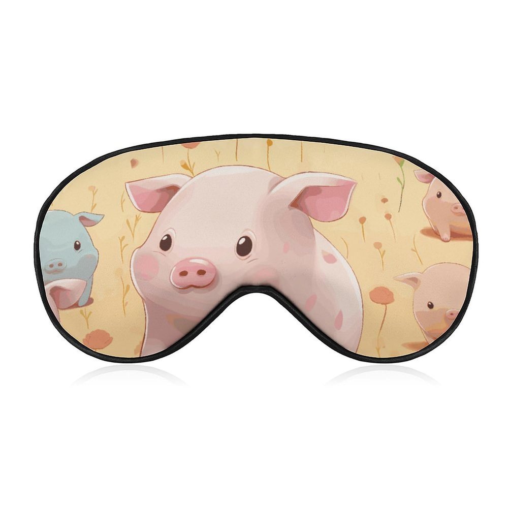 Sleep Mask Soft Comfortable Eye Mask with Adjustable Strap Eye Cover Cute PiggyEye Shade for Men Women Work Travel