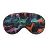 Sleep Mask Soft Comfortable Eye Mask with Adjustable Strap Eye Cover Colorful Dinosaurs on Black BackgroundEye Shade for Men Women Work Travel view 1