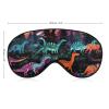 Sleep Mask Soft Comfortable Eye Mask with Adjustable Strap Eye Cover Colorful Dinosaurs on Black BackgroundEye Shade for Men Women Work Travel view 2