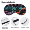 Sleep Mask Soft Comfortable Eye Mask with Adjustable Strap Eye Cover Colorful Dinosaurs on Black BackgroundEye Shade for Men Women Work Travel view 3