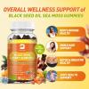 (2 Pack) Black Seed Oil Sea Moss Gummies with Ashwagandha, Burdock Root, Linden Honey, Elderberry, Turmeric, Vitamin C, D3 & Zinc - Supports Immunity, Joints, Digestion, Hair & Skin, Vegan Gummies 120 view 2