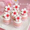 100 Pack Edible Cherry Blossom Flowers Cake Decorations - Cupcake Toppers, Wafer Paper Flowers for Birthday Party Food view 3