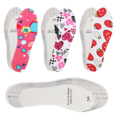 3 Pairs Memory Sponge Shoe Insoles, Fun Design Shoe Inserts Replacement Multi-Colored Cushioning Insoles for Everyday Use, Heel Grips Soft and Breathable Shoe Soles Spring Summer