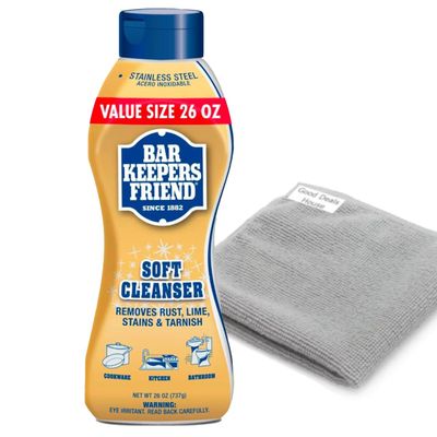 GoodDealsHouse Cleaning Bundle: Bar-Keeper`s Friend Soft Cleanser 26 OZ - Liquid Multipurpose Cleaner Bundled Microfiber Cleaning Towel 14 * 14inch