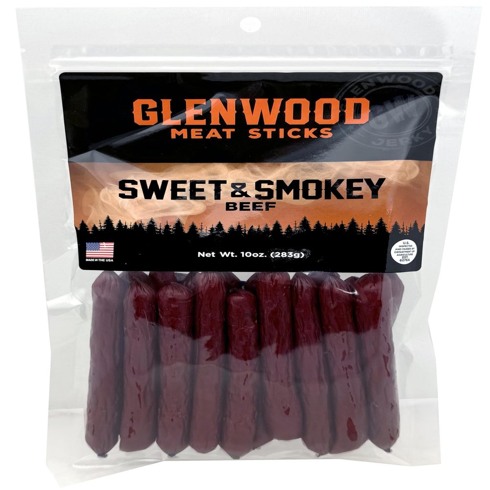 Glenwood Meat Sticks High Protein, 10 Ounce (Sweet & Smokey)