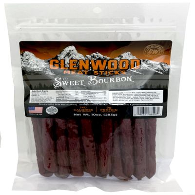 Glenwood Meat Sticks High Protein, 10 Ounce (Sweet Bourbon)