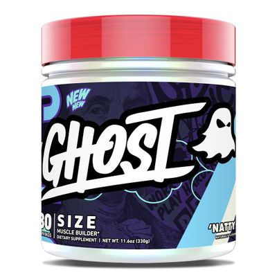 GHOST Size Muscle Builder Dietary Supplement - Natty, 30 Servings  Support Muscle Growth & Strength Building for Men & Women - Creatine & Betaine - Free of Sugar & Gluten