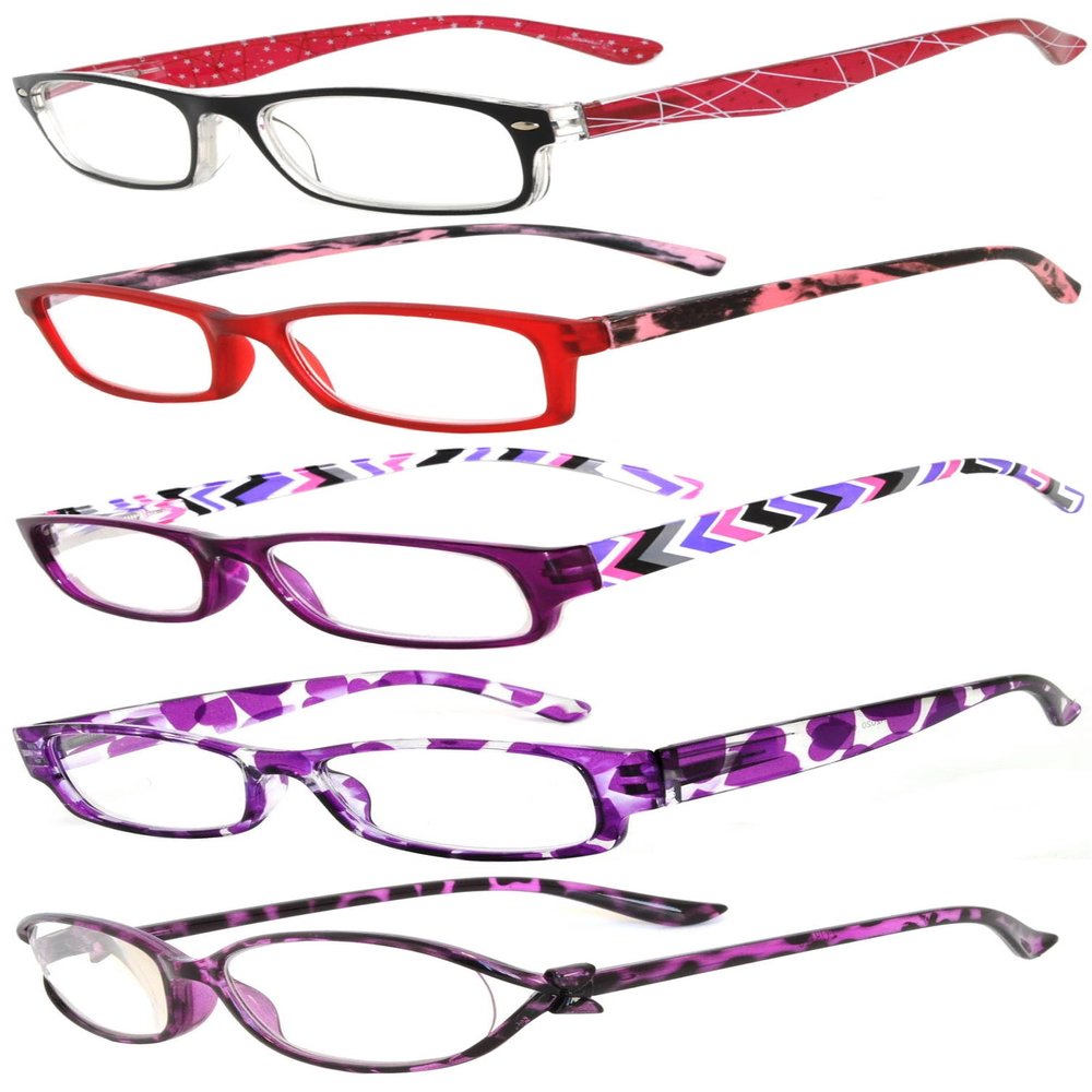 OWL 5 Pack Reading Glasses Womens Stylish Colorful Assorted Readers 1.50