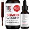10X Health Turmeric Curcumin Supplement with Vitamin D3 & B12-30mL High Absorption Turmeric Supplement for Joint Supplements for Women, Immunity & Heart Health - Curcuma, Curcumin Supplements view 1