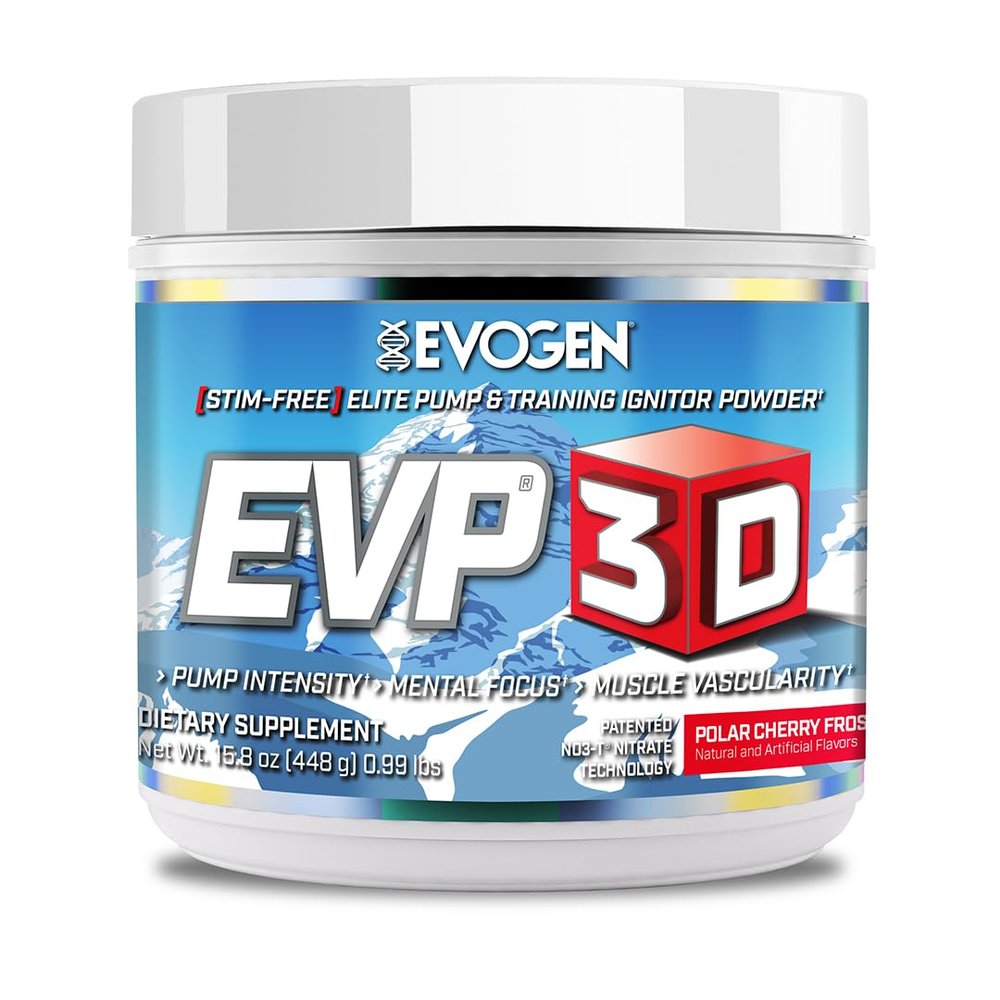 Evogen EVP 3D - Stim Free Pre Workout Powder for Men & Women | Sugar Free Non Stim Preworkout with Beta Alanine and Creatine for Energy & Pump | Polar Cherry Frost | 40 Servings