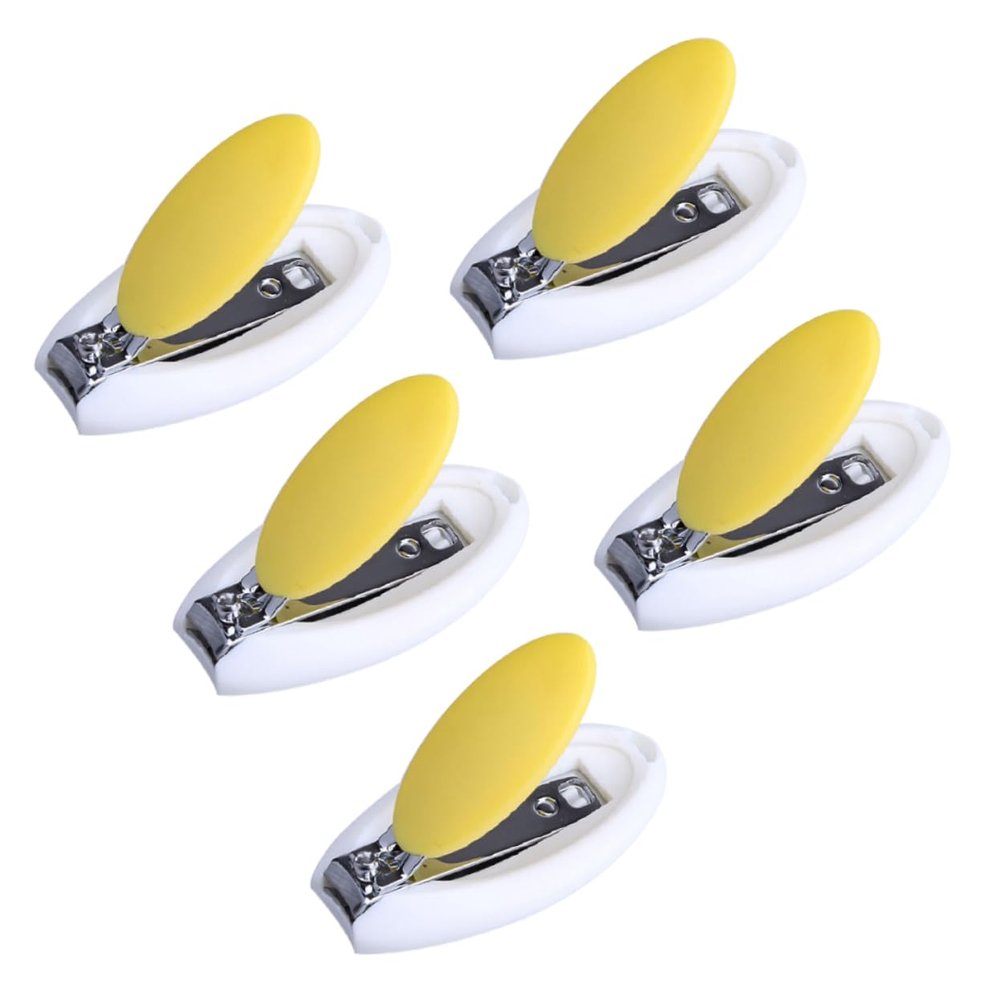 CIMAXIC Cartoon Egg Shape Baby Nail Clippers 5pcs Set Pp Protective Sleeve Safe Comfortable Nail Trimming for Toddlers Infants Children Random Color